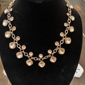 INC Chic Gold Necklace with Dazzling Crystal Charms